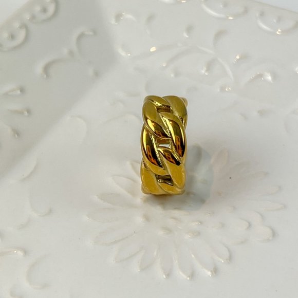 Gold Thick Chunky Statement Ring For Women - Picture 4 of 9